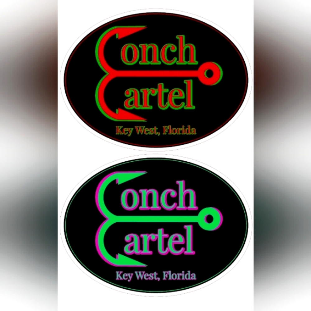 Key West Florida "Conch Cartel" stickers X2